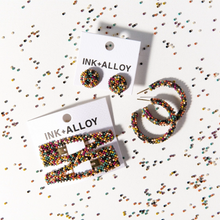 Ink + Alloy Elizabeth Confetti Beaded Studs Muted Rainbow PSER0201MC