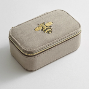 Estella Bartlett Embroidered Bee Taupe Mini Jewellery Box EBP5382