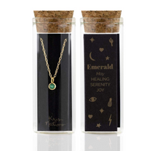 Kris Nations Emerald Charm Necklace Gold N778-G-EME