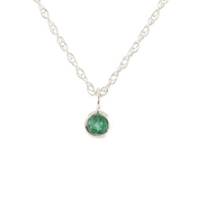 Kris Nations Emerald Charm Necklace Silver N778-S-EME