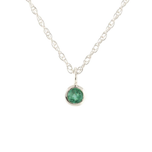 Kris Nations Emerald Charm Necklace Silver N778-S-EME