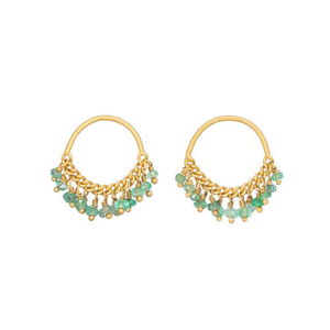 Kate Wood Emerald Loop Studs Gold LO-E02-EVY