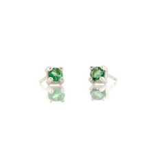 Kris Nations Emerald Prong Set Studs Silver E669-S-EME