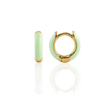 Kris Nations Enamel Huggie Hoops Mint E671-G-MINT