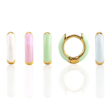 Pastel Enamel Huggie Hoops