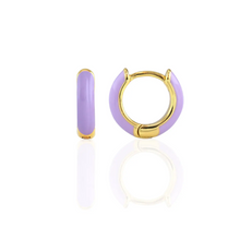 Kris Nations Enamel Huggie Hoops Periwinkle  E671-G-PERI