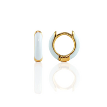 Kris Nations Enamel Huggie Hoops Sky Blue E671-G-SKY