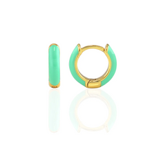 Kris Nations Enamel Huggie Hoops Turquoise E671-G-TRQ