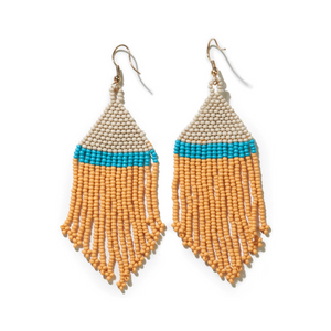 Ink + Alloy Erin Colour Block Stripe Fringe Earrings Yellow SBER2001Y
