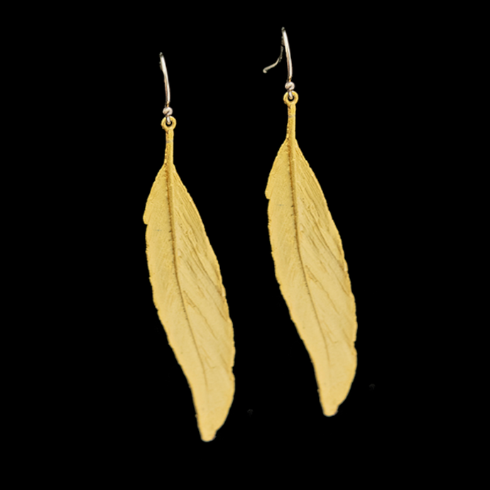 Silver Seasons Gold Feather Earrings 3137G