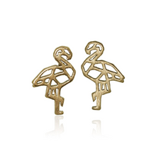 jj+rr Flamingo Origami Studs Gold 7E12-G