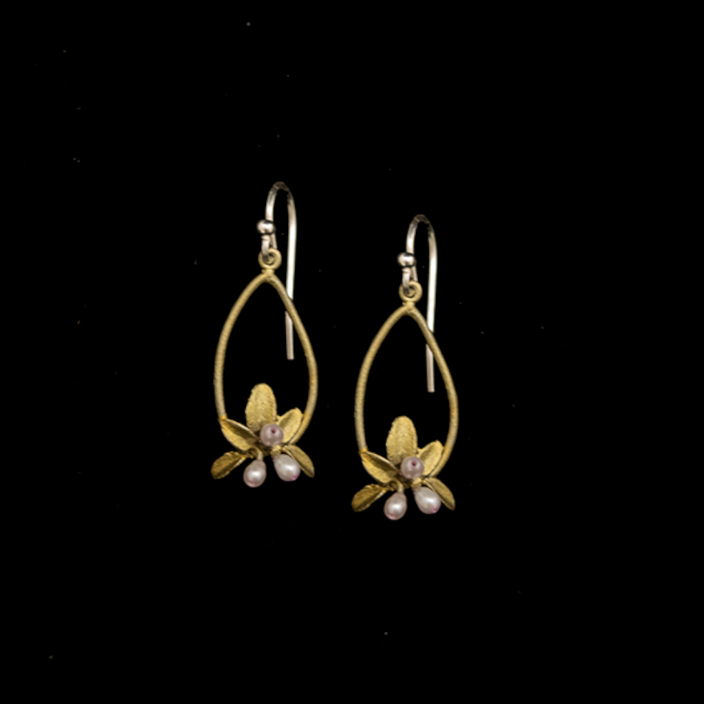 Silver Seasons Flowering Thyme Oval Earrings 3577BZ