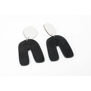 dconstruct Fluid Curve Earrings Ink Silver E-EFLDRPL-G