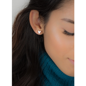 jj+rr Folded Butterfly Earrings Silver E567-S