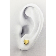 jj+rr Folded Heart Studs Gold E566-G