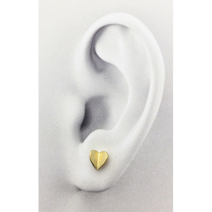 jj+rr Folded Heart Studs Gold E566-G