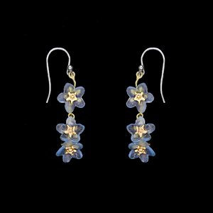 Silver Seasons Forget Me Not Three Flower Earrings 3558BZ
