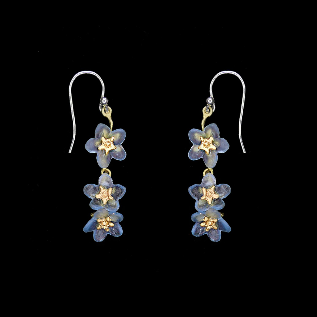 Silver Seasons Forget Me Not Three Flower Earrings 3558BZ