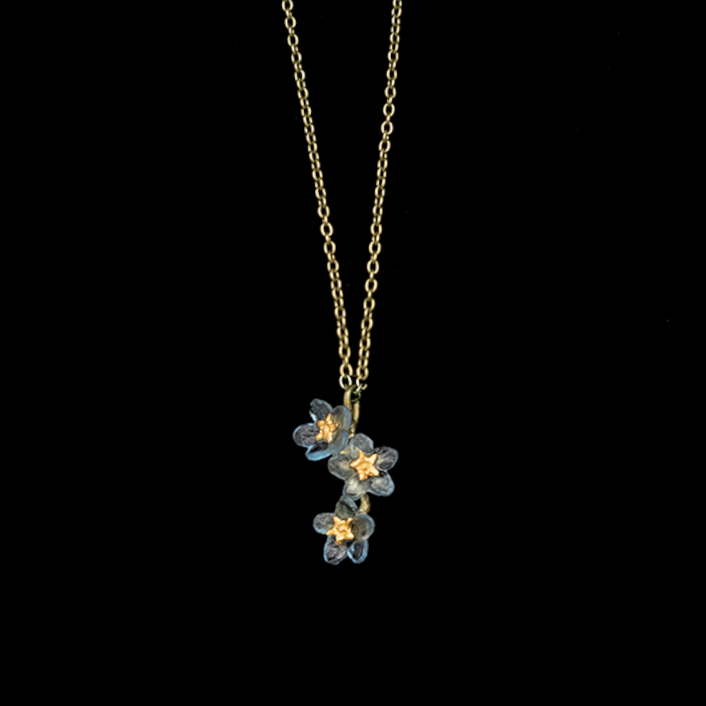 Silver Seasons Forget Me Not Three Flower Pendant 9180BZ