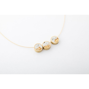 dconstruct Framed Concrete Trio Necklace Marble Gold CON-J-BR-N-TRIO-MG-16