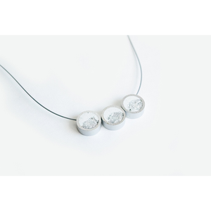 dconstruct Framed Concrete Trio Necklace White Silver CON-J-AL-N-TRIO-WS-16