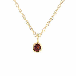 Kris Nations Garnet Charm Necklace Gold N778-G-GAR