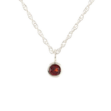 Kris Nations Garnet Charm Necklace Silver N778-S-GAR