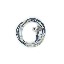 Lizzy James Girlfriend Silver Gunmetal Wrap Bracelet