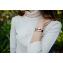 Lizzy James Girlfriend Rose Gold Black Wrap Bracelet