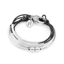 Lizzy James Girlfriend Silver Black Wrap Bracelet