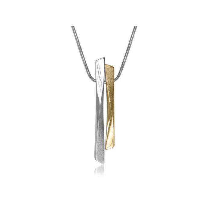Pamela Lauz Grass Duo Bronze and Silver Pendant GRA-B015-16