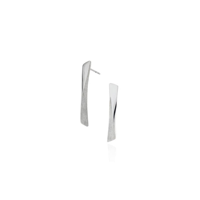 Pamela Lauz Grass Short Silver Earrings GRA-S010