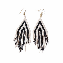 Ink + Alloy Haley Stacked Triangle Fringe Earrings Black LXER1002