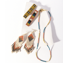 Ink + Alloy Hallie Diamond Beaded Fringe Earrings Rust SBER3100RU