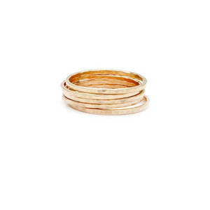 Laughing Sparrow Hammered Simple Stacker Ring Gold-filled 204-01