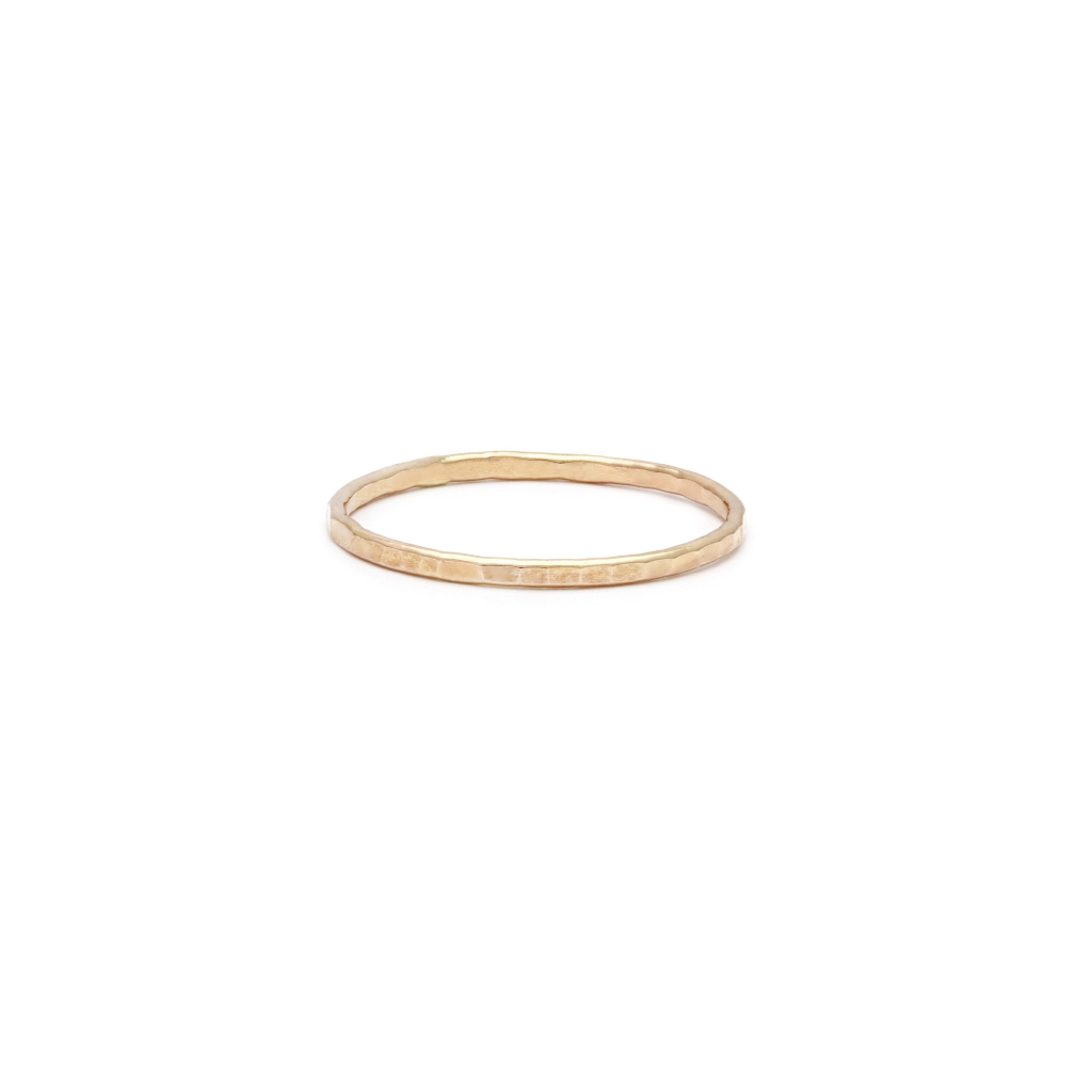 Laughing Sparrow Hammered Simple Stacker Ring Gold-filled 204-01