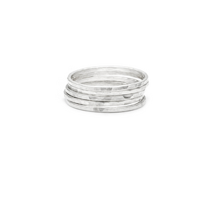 Laughing Sparrow Hammered Simple Stacker Ring Sterling Silver 203-01