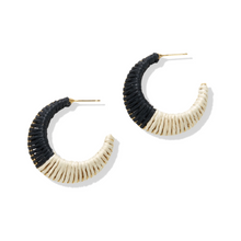 Ink + Alloy Harper Colour Block Hoops Black and Cream WVER0200BI