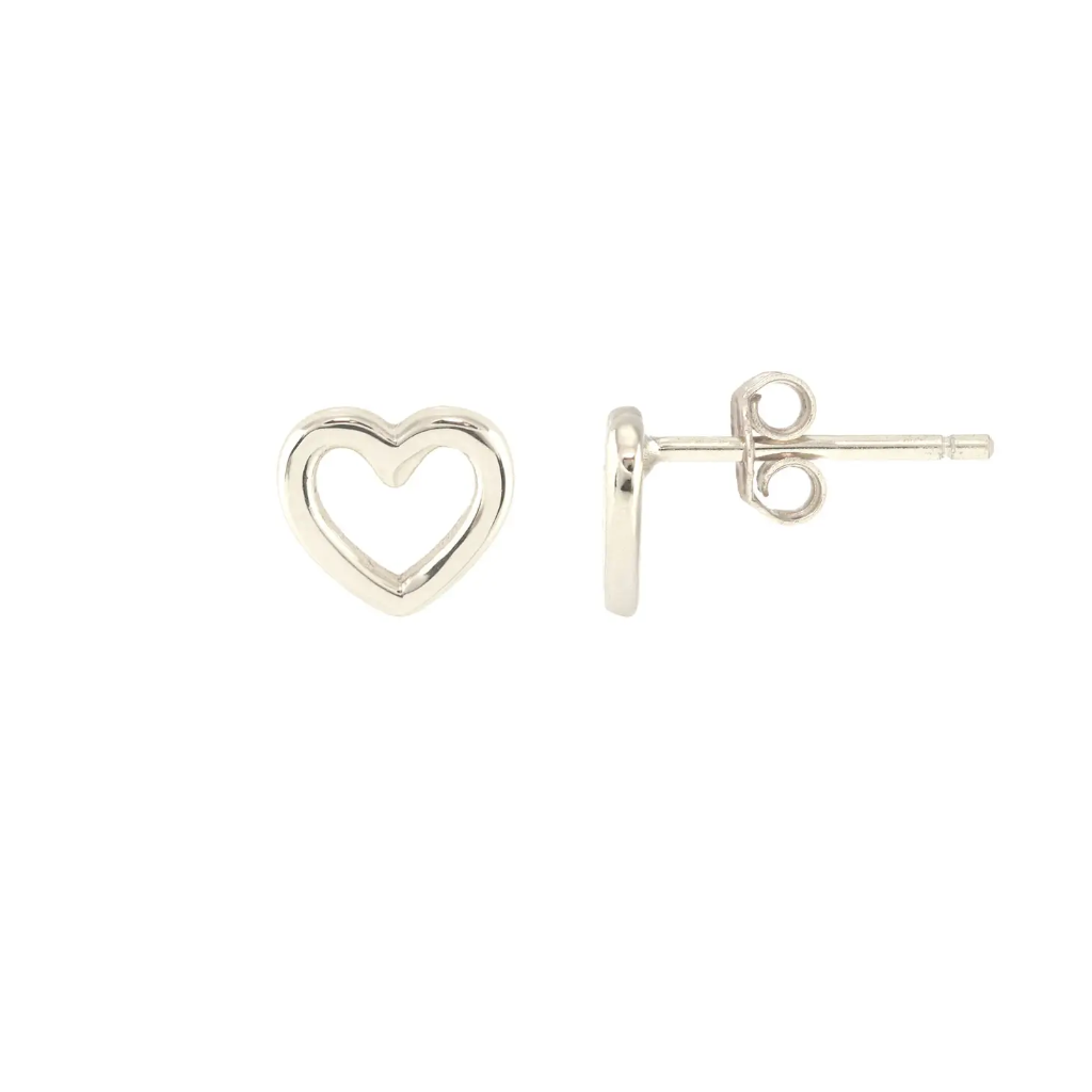 Kris Nations Heart Outline Studs Silver E788-S