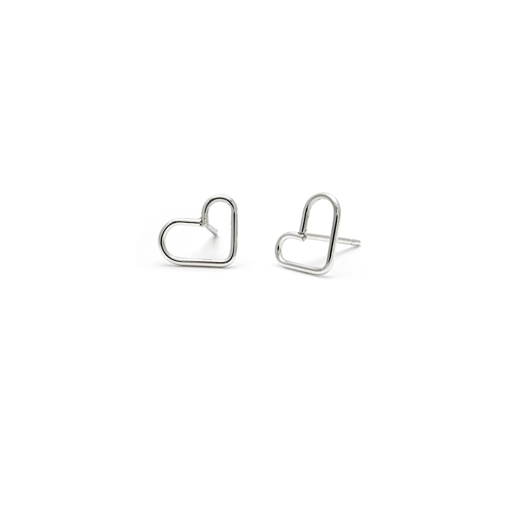 Laughing Sparrow Heart Studs 115