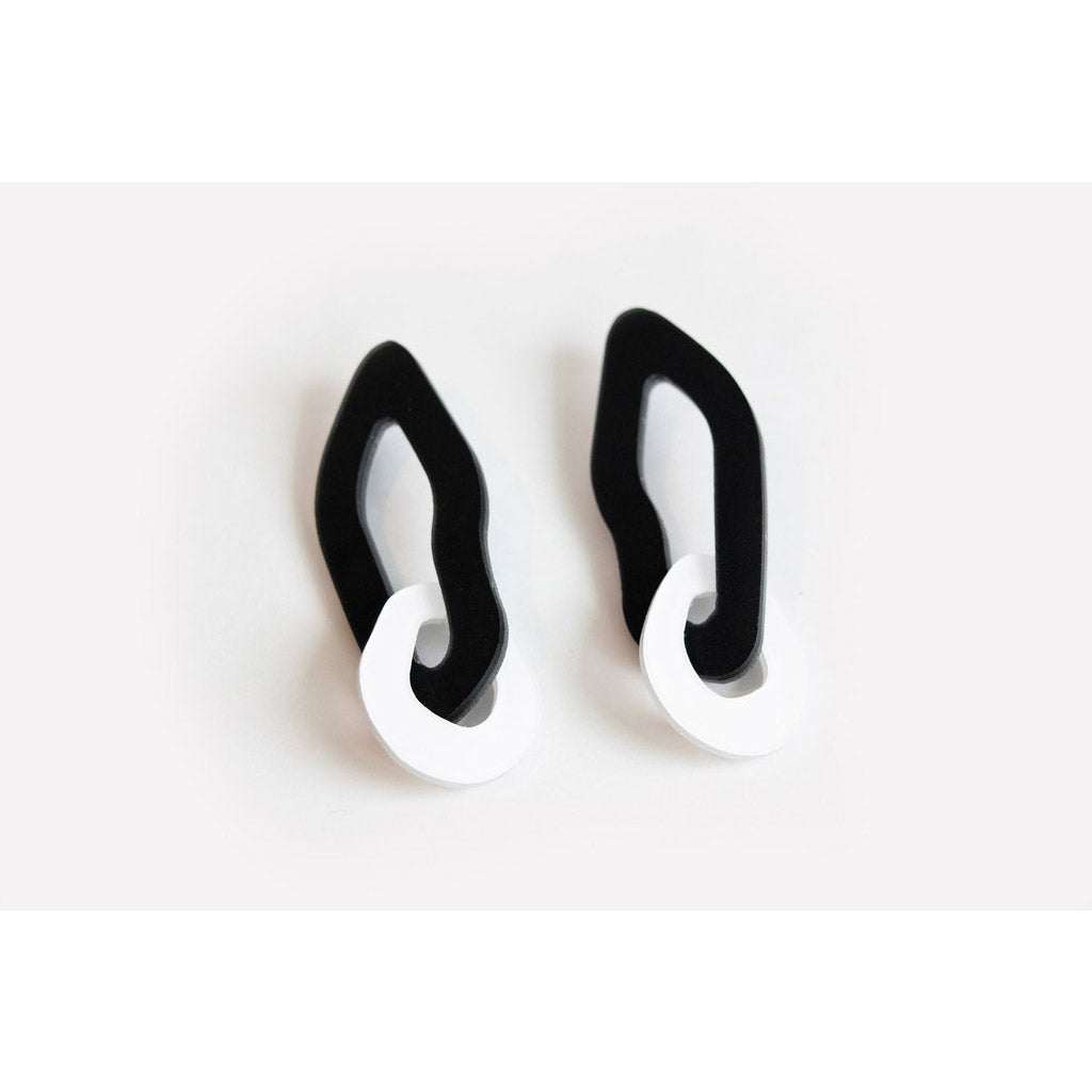 dconstruct Ink Powder Double Link Earrings I-P-ELNK2