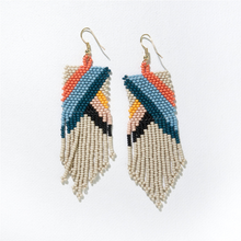 Ink + Alloy Fiona Angles Beaded Fringe Earrings Cream SBER2900I