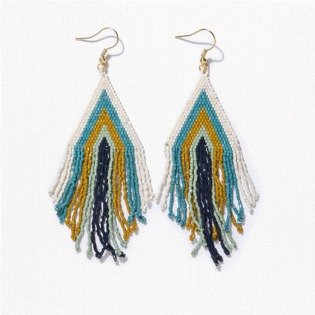 Ink + Alloy Haley Stacked Triangle Earrings Teal LXER1000TE