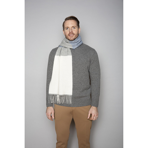 Foxford Woollen Mills White, Uniform & Jeans Mix Stripe Scarf 4269/C3