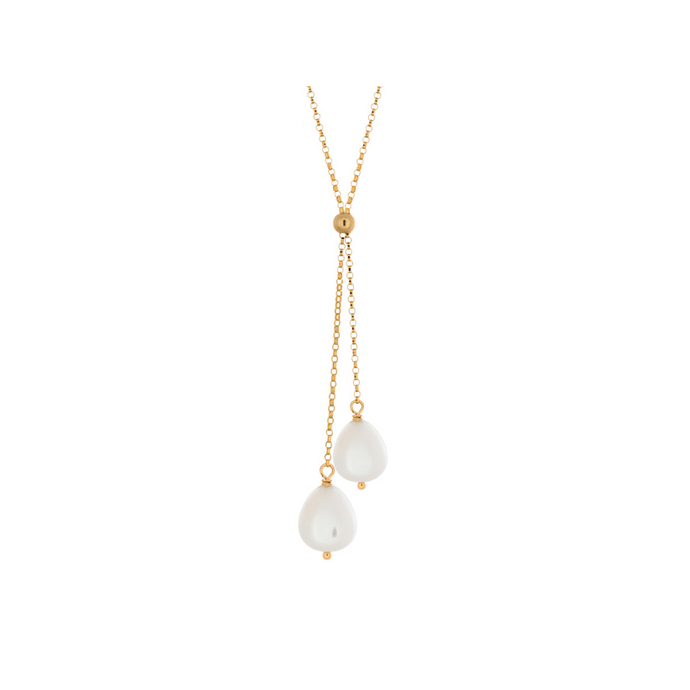 Pamela Lauz Lantern White Pearl Lariat Gold-filled LAN-GF55