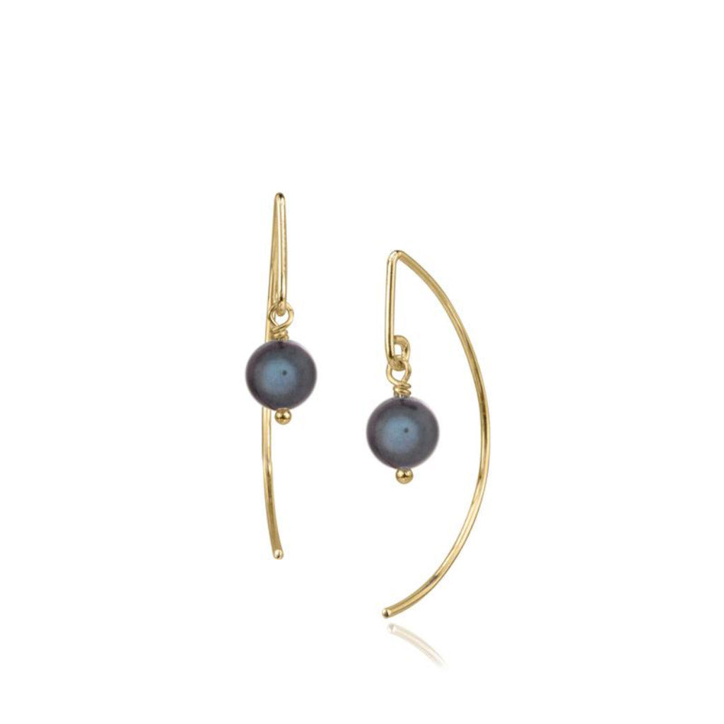 Pamela Lauz Black Pearl Gold-filled Earrings LAN-GF17