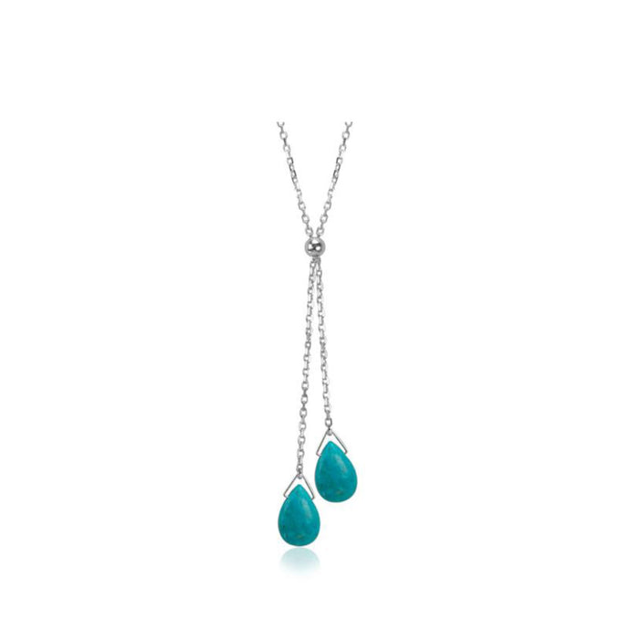 Pamela Lauz Lantern Turquoise Lariat LAN-S034