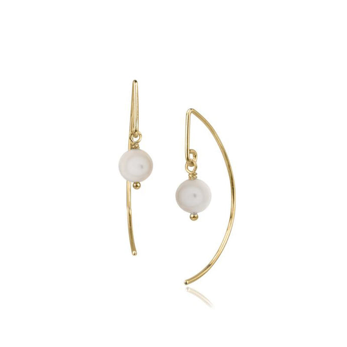 Pamela Lauz White Pearl Gold-filled Earrings LAN-GF16
