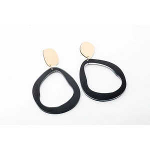 dconstruct Large Fluid Drop Earrings Ink Gold E-EFLDRPL-G