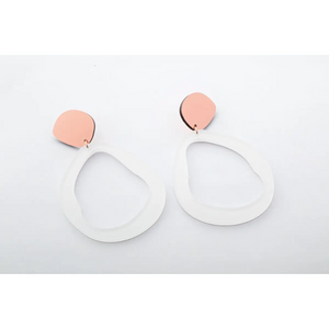 dconstruct Large Fluid Drop Earrings Powder Copper P-EFLDRPL-C